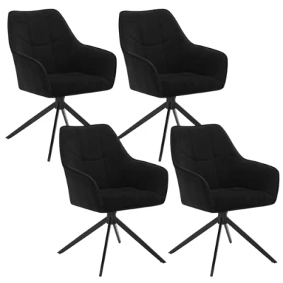 Afbeelding van WOLTU EZS08sz 4 Draaibare eetkamerstoelen, set van 4, stoel, eetkamer, eettafel, keukenstoel, draaistoel, beklede stoel met armleuningen, gestoffeerde armleuning, chenille en corduroy, metalen