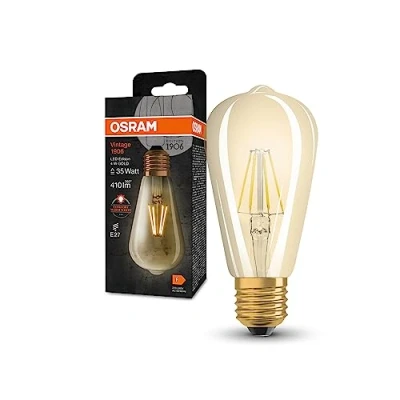Afbeelding van Ledvance Vintage 1906 LED E27 Peer Goud 4W 410lm 824 Zeer Warm Wit Vervangt 35W