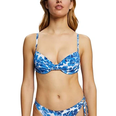 Afbeelding van ESPRIT Women Beach voorgevormde beugel bikinitop blauw/wit