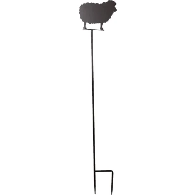 Afbeelding van Clayre &amp; Eef Tuinsteker Schaap 25x120 cm Bruin Ijzer Tuinprikker