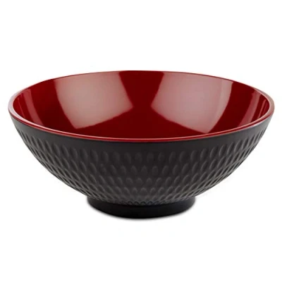 Afbeelding van APS &quot;Asia Plus&quot; kom van bijna onbreekbaar melamine, veelzijdige stapelbare kunststof kom, slakom, zwart/rood, Ø 20 cm, 1,1 liter.
