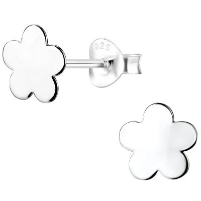 Afbeelding van JoyS Zilveren bloem oorbellen 8 mm egaal Daisy