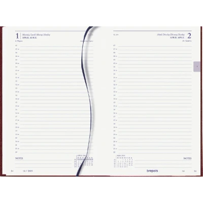 Afbeelding van Agenda 2024 Brepols Saturnus Luxe 1dag/1pagina bordeaux