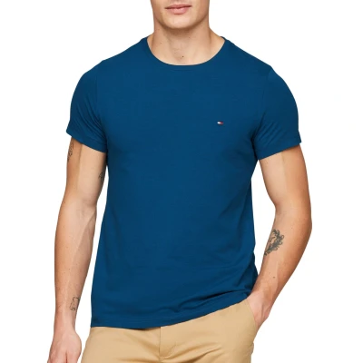 Afbeelding van Tommy Hilfiger SLIM FIT TEE Tshirt basic, Heren, Maat: Small, Anchor blue