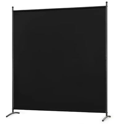 Afbeelding van Angel Living 1 paneel kamerverdeler beschermende schermen vouwscherm kamerscheidingswanden tuin privacy buitenschermen voor patio (zwart, 162 x 180 cm)