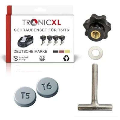 Afbeelding van TronicXL bevestigingsschroeven set geschikt voor VW Bulli Bus T5 T6, Multivan, Transporter, California geleiderail ladingzekeringsschroeven Ook Vario Mercedes rails