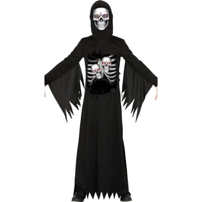 Afbeelding van Guirca Beul &amp; Magere Hein Kostuum Slaat Vanavond Toe Kind 5 6 jaar Halloween Verkleedkleding
