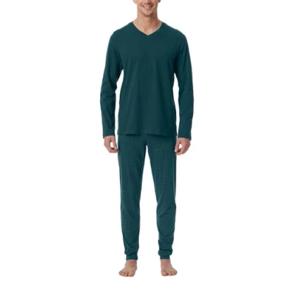 Afbeelding van Schiesser Schlafanzug LANG Pyjama, Heren, Maat: 58, Blau