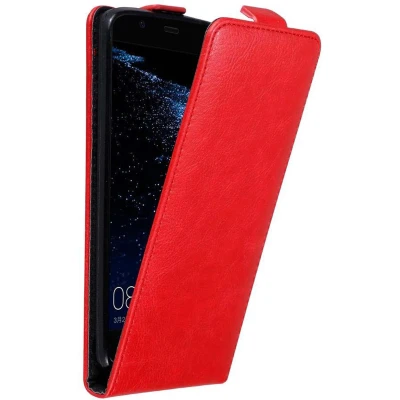 Afbeelding van Cadorabo Hoesje geschikt voor Huawei P10 PLUS in APPEL ROOD Beschermhoes Flip Case Cover magnetische sluiting