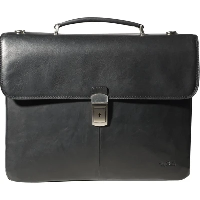 Afbeelding van Tony Perotti Laptoptas 2 vaks met klepsluiting Zwart
