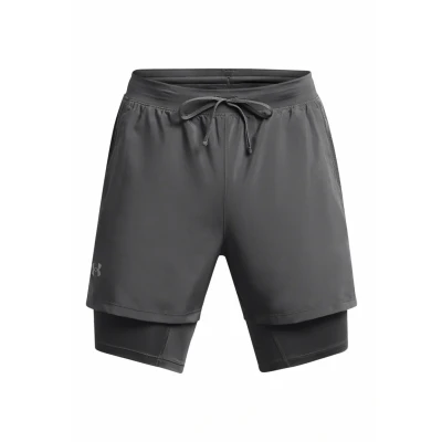 Afbeelding van Under Armour Launch 2IN1 Korte broeken castlerock, Heren, Maat: Large, Castlerock