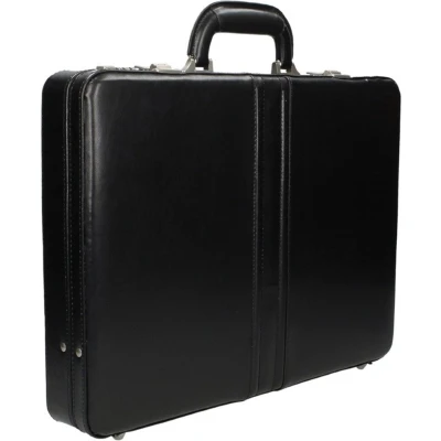Afbeelding van Dermata Business Leather Attaché zwart2 Attache koffer Zakelijke