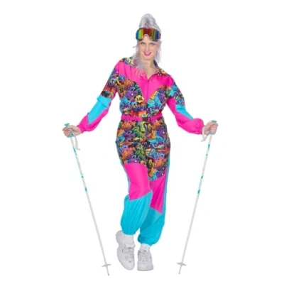 Afbeelding van Wilbers &amp; Jaren 80 90 Kostuum Super Retro Urban Skipak Vrouw Roze, Blauw XXL Carnavalskleding Verkleedkleding
