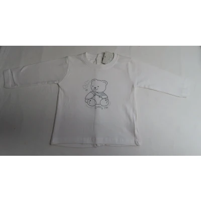 Afbeelding van Wiplala T Shirt lange mouw Unie Wit Beer 12 maand 80