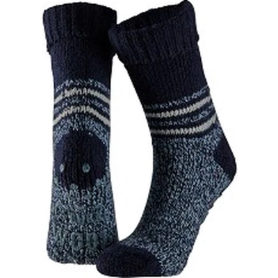 Afbeelding van Apollo Huissokken Heren Slofsokken Antislip Blauw Maat 39 42 45% wol
