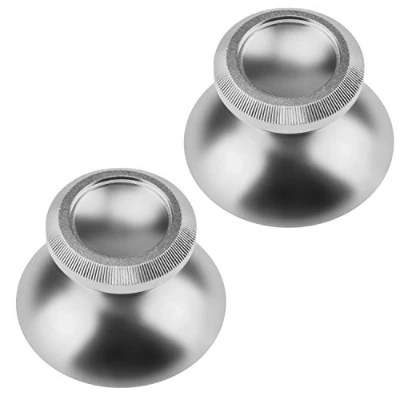 Afbeelding van Aussel Metalen aluminium thumbsticks Thumb Grip Stick voor PS4 Xbox One Game System Controller 2 in 1 (zilver)