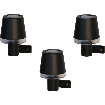 Afbeelding van Muurlamp Luxform Solar Cala d&#039;Or Black 1 Lumen (Set van 3)