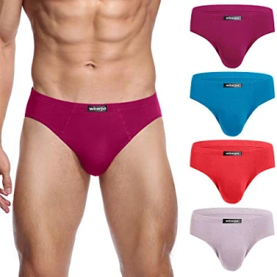 Afbeelding van wirarpa Herenondergoed modal microvezel slip zonder gulp, met tailleband, zijdezachte onderbroek, 4 stuks, L
