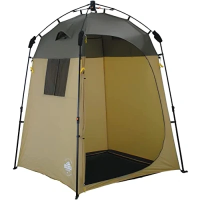 Afbeelding van Lumaland Douche tent Omkleedtent Toilet Quick Up System 155x155x205cm Bruin