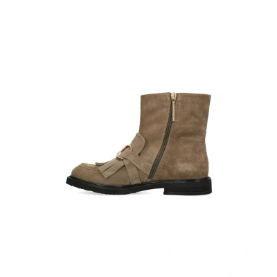 Afbeelding van Fred de la Bretoniere Paris HAY Cowboy/Bikerlaarsjes, Dames, Maat: 40, Dark taupe Schoenen