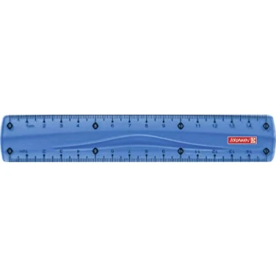 Afbeelding van Brunnen 104971533 liniaal (voor school en kantoor kleurcode, 15 cm, met handgreep, voor links rechtshandigen) blauw/azuur