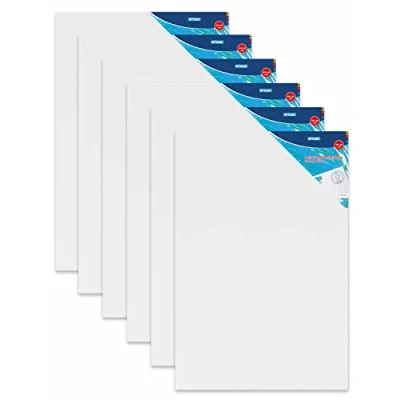 Afbeelding van Stylex 28662 P6 spieraam 40 x 60 cm, met canvas van 100% katoenweefsel bespannen, gegrond, aan de achterkant geniet, voor olie , acryl en temperafkleuren, gouache schilderen, 6 stuks