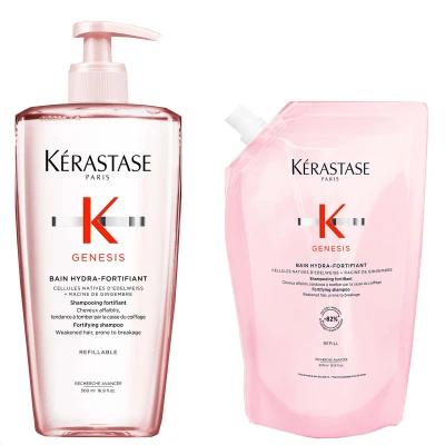 Afbeelding van Kérastase Genesis Bain Hydra Fortifiant Shampoo 500 ml + Refill Set