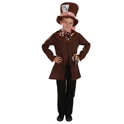 Afbeelding van Fun Shack Mad Hatter Kostuum Kinderen Jongens Hoedenmaker Jongens, Kinderkostuum Groot