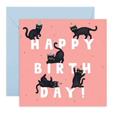 Afbeelding van CENTRAL 23 Kat verjaardagskaart &#039;Verjaardag Letters Cat &#039; Verjaardagskaarten Voor Kinderen hem Haar Mannen Vrouwen Vrouw Echtgenoot Zus Broer Dochter Zoon Moeder Papa Wordt geleverd met