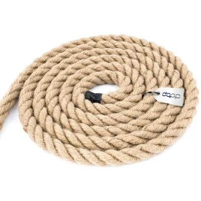 Afbeelding van Jute touw, 5 m, 14 mm, natuurlijke vezels, barrière gedraaid, hennep voor touwtrekken, trapleuning