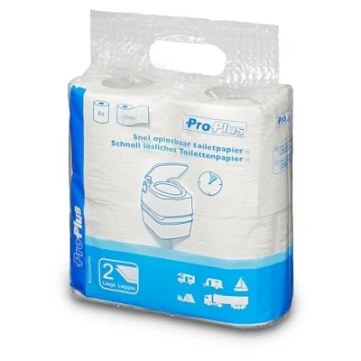 Afbeelding van Pro Plus Camping Toiletpapier Snel Oplosbaar 2 laags 4 stuks