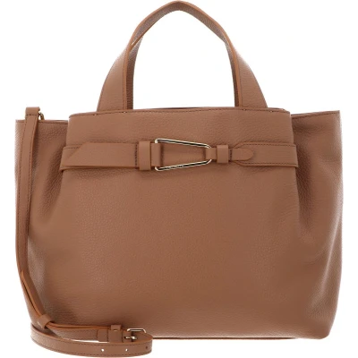 Afbeelding van COCCINELLE Leren Schoudertas Malory Handbag Grained Leather Skin Lichtbruin