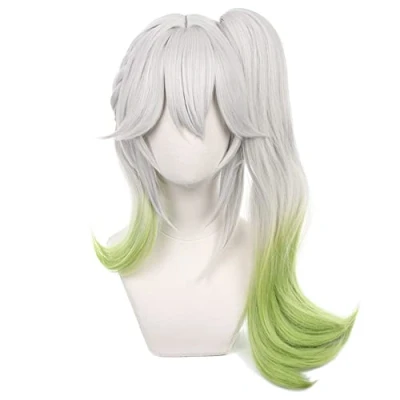 Afbeelding van HIROAKIYA Nahida Wig, Genshin Impact Cosplay Wig Clip Ponytail with Cap, Length approx.55cm
