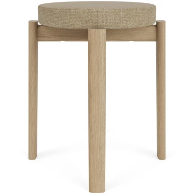 Afbeelding van Audo Copenhagen Passage Kruk H48 Naturel Eiken Bouclé Beige 02