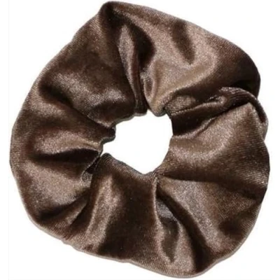 Afbeelding van New Age Devi Velvet scrunchie/haarwokkel, bruin wordt