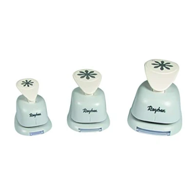 Afbeelding van Rayher Hobby 69103000 Motiefponsen set bloemen, 1,95 x 1,9 0,6 cm, geschikt voor papier/karton, wit/grijs