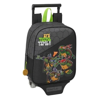 Afbeelding van Schoolrugzak met Wielen Teenage Mutant Ninja Turtles Zwart Grijs 22 x 27 10 cm