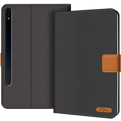 Afbeelding van Verco Hoes voor de Samsung Galaxy Tab S7 Plus 12.4 (2020), beschermhoes tablet tas standfunctie cover S7+ [T970 T975], zwart