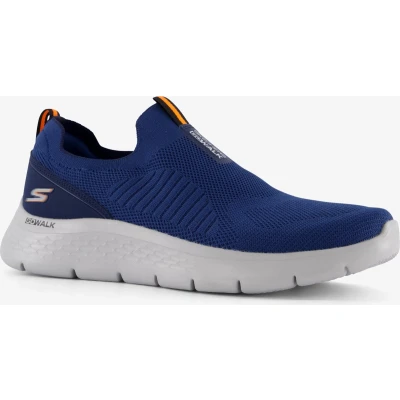 Afbeelding van Skechers Go Walk Flex heren sneakers blauw Maat: 45 Textiel/Textiel/Rubber Casual InstappersLage Met elastisch sluiting