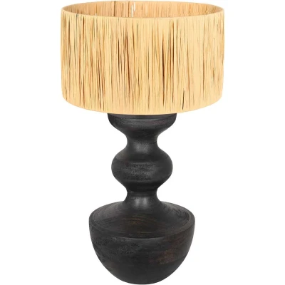 Afbeelding van Anne Lighting tafellamp Lyons zwart hout 40 cm E27 fitting 3748ZW