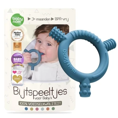 Afbeelding van Baby Nom® Bijtspeeltjes voor Baby&#039;s Vanaf 3 Maanden 100% BPA Vrij Voedselveilig Siliconen Bijtspeeltje, Bijtring de Ontwikkeling van Zintuigen, Diepvriesvriendelijk, Oceaan