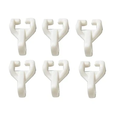 Afbeelding van Merriway BH03627 (50 stuks) witte gordijnrail glijders haken voor Swish Twin Glide Nylo Track, wit pak van 50 stuks