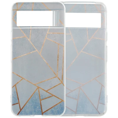 Afbeelding van Google Pixel 8 Hoesje Siliconen en TPU (zacht) iMoshion Softcase/Backcover White Graphic Telefoonhoesje