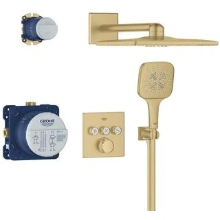 Afbeelding van Grohe grohtherm smartcontrol 3x comfortset 310 vierkant cool sunrise geborsteld 34864gn0