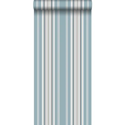 Afbeelding van Leen Bakker ESTAhome Behang Strepen Vintage Blauw En 53cm X 10.05 M Vlies
