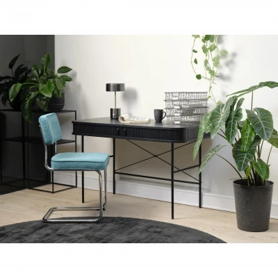 Afbeelding van Nordic Home Logan eetkamerstoel blauw Stof