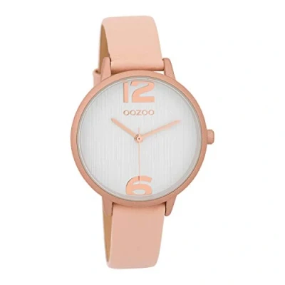 Afbeelding van OOZOO Timepieces poeder roze horloge met leren band C9578