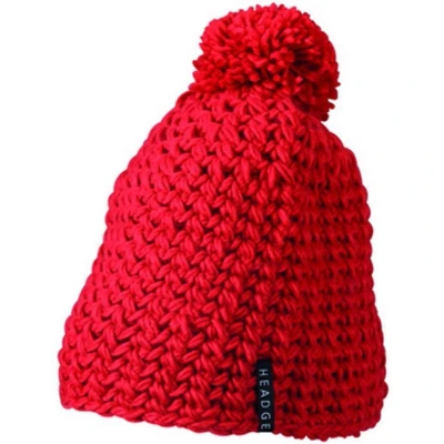 Afbeelding van Myrtle Beach Unisex Eenkleurige Gehaakte Muts met Pompom (Rood)