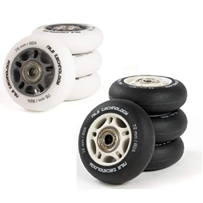 Afbeelding van NILS inliner wielen met kogellagers Set 4 stuks PU ABEC 9 lagers 64 80mm