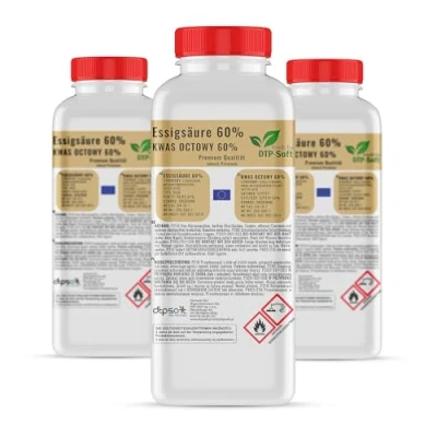 Afbeelding van 3 x 1 l azijnzuur 60% premium kwaliteit azijnessence (3 l)